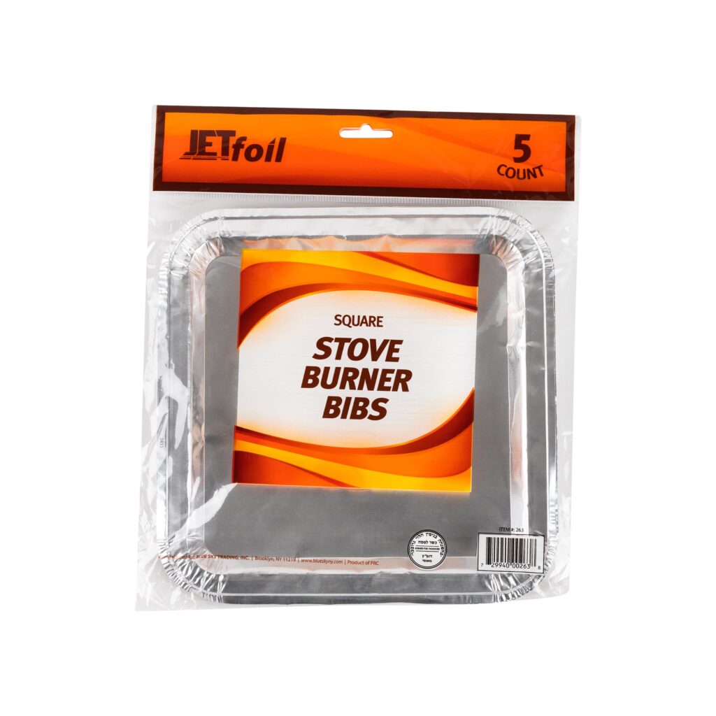 5-Pack Square Aluminum Disposable Burner Bibs - Heat-Resistant Stove Protector for Gas & Electric Ranges - Perfect for Cooking, Grilling & Kitchen Safety