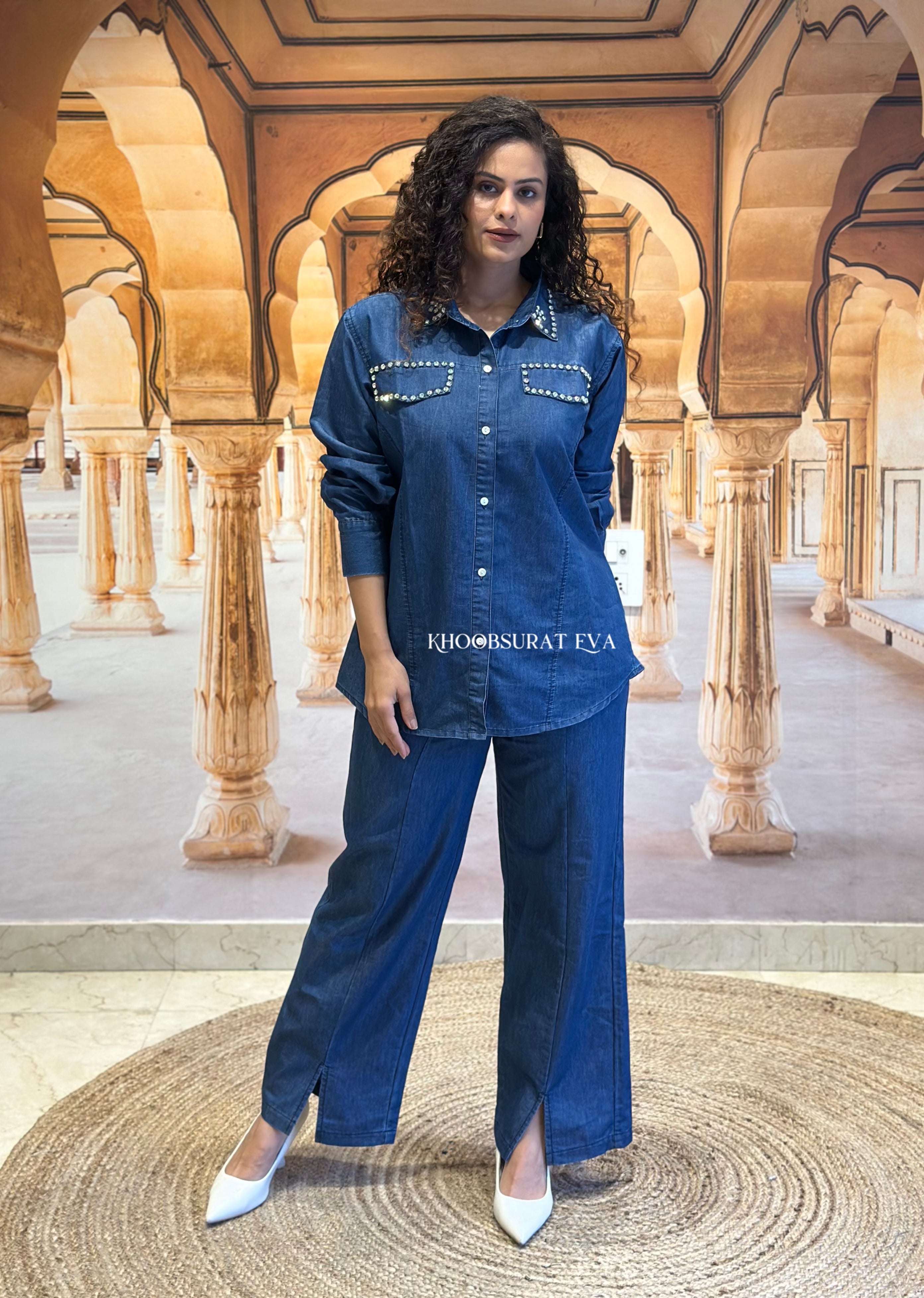 Trendy Blue Matching Outfit Set for Women | Casual Summer Two-Piece Coord | Perfect for Beach, Vacation & Street Style