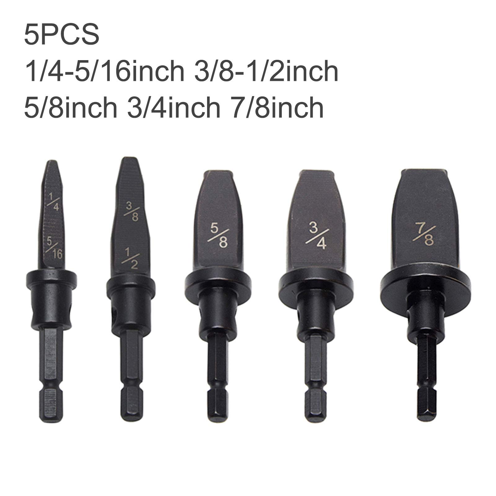 5-Piece Swaging Tool Drill Bit Set for HVAC & Refrigeration - Imperial Pipe Expander (1/4