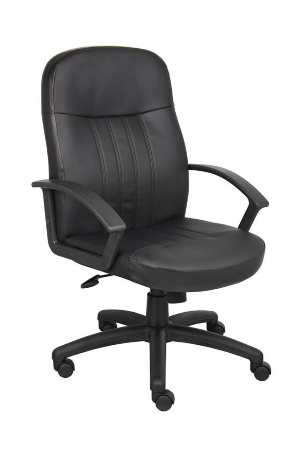 Premium Boss Black Leather Office Chair B8106 - Ergonomic Executive Desk Chair for Home & Office Workspace, Conference Room, and Professional Environments