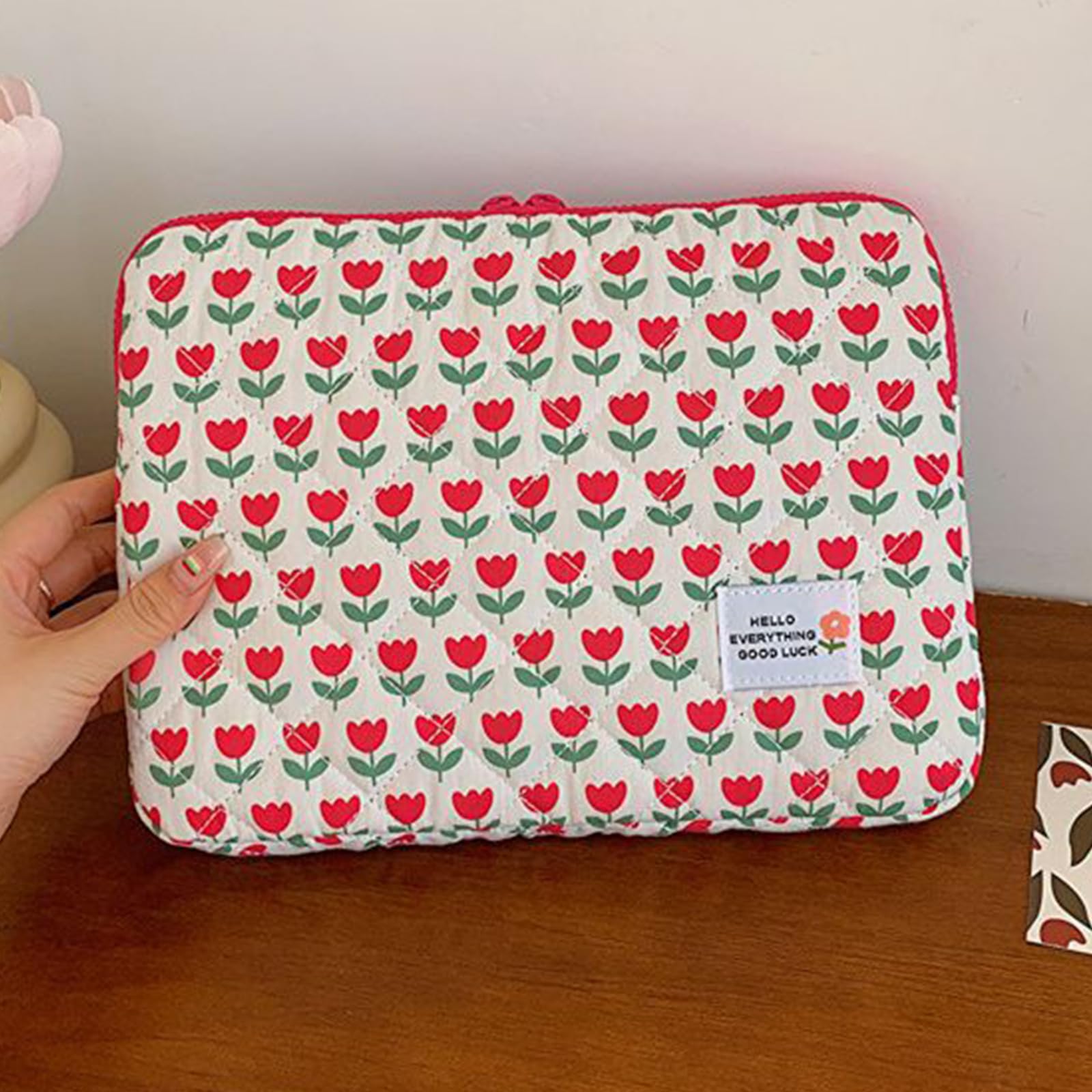 Floral Laptop Sleeve Bag for 13-15 Inch Notebooks - Cute Flower Print Protective Case for MacBook, Dell, HP - Perfect for Work, School & Travel Accessories