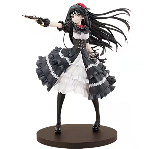 Date A Live Tokisaki Kurumi Anime Figure - Black Dress with Weapon Fighting Pose, 23cm Collectible Statue for Game Fans & Decor | Perfect for Display, Gift, or Anime Collection