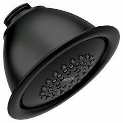 Moen 6371EPBL Matte Black Traditional Shower Head - Single Function Bathroom Fixture for Relaxing Showers & Spa-Like Experience