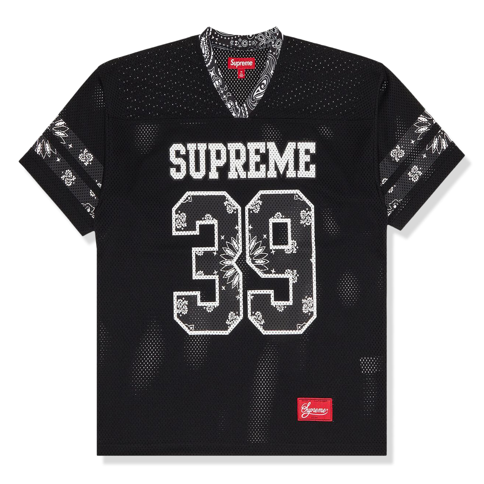 Supreme Bandana Black Football Jersey - Men's Sports Jersey for Football Fans, Streetwear Fashion - Perfect for Game Day, Casual Wear & Urban Style