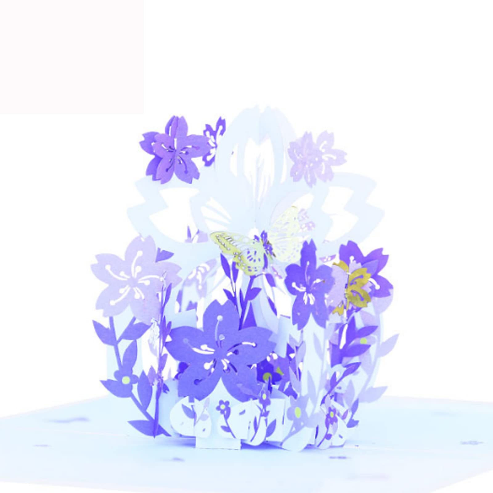 3D Pop Up Greeting Card - Thank You, Valentine's Day, Birthday, Mother's Day Card with Floral Design (Purple) | Perfect for Anniversaries, Weddings & Special Occasions