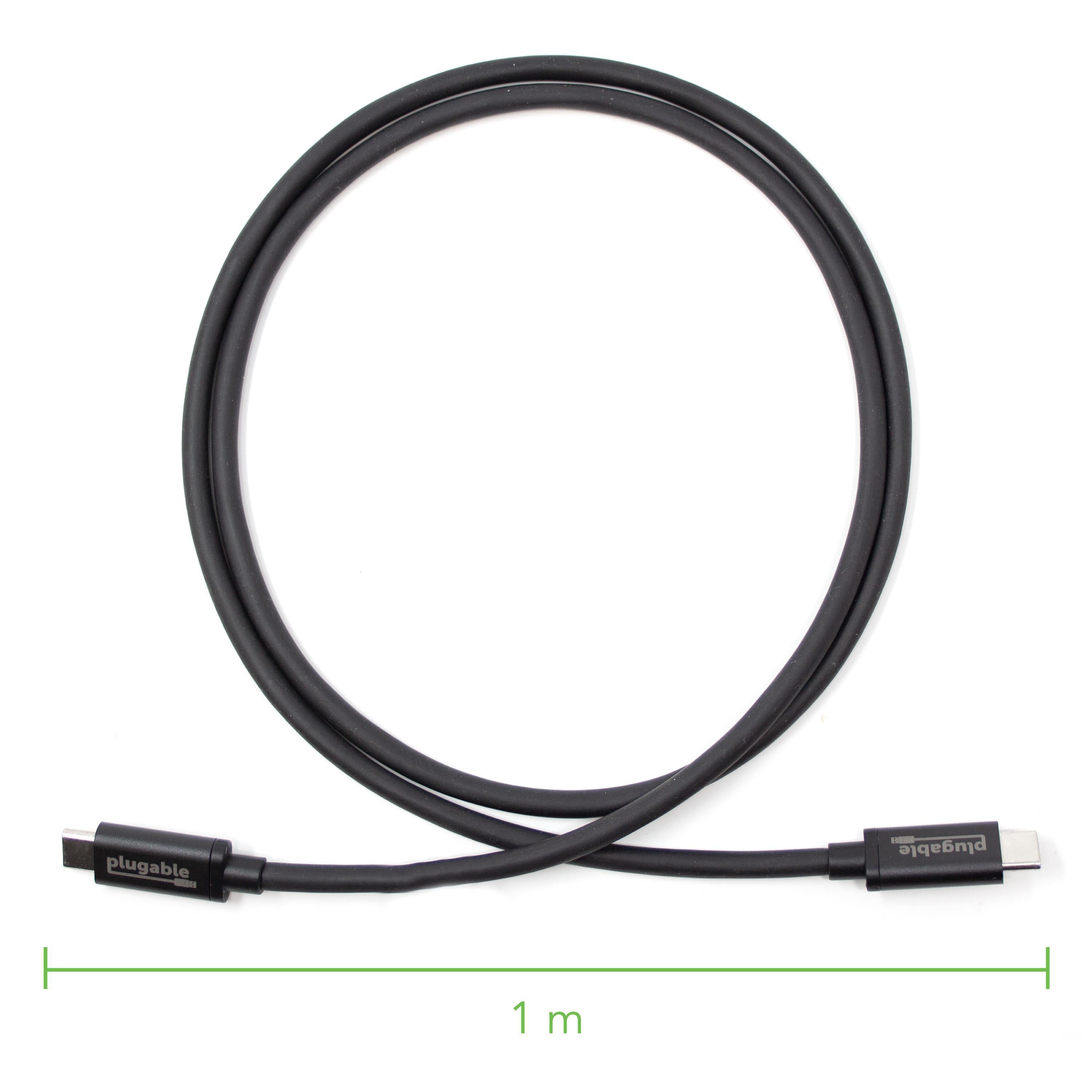 Plugable Thunderbolt 3 Cable 20Gbps High-Speed Data Transfer, 3.3ft/1m Length - Perfect for MacBook Pro, External SSD & 4K Display Connectivity