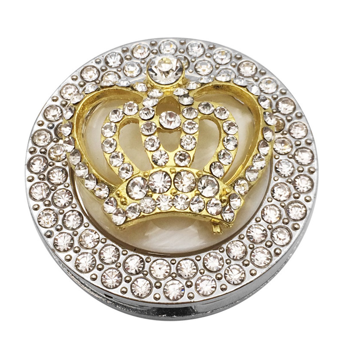 Shining Double Row Rhinestone Queen Crown Foldable Purse Hook - Elegant Handbag Hanger Holder for Tables, Restaurants & Travel (White) - Perfect for Dining Out, Shopping & Events