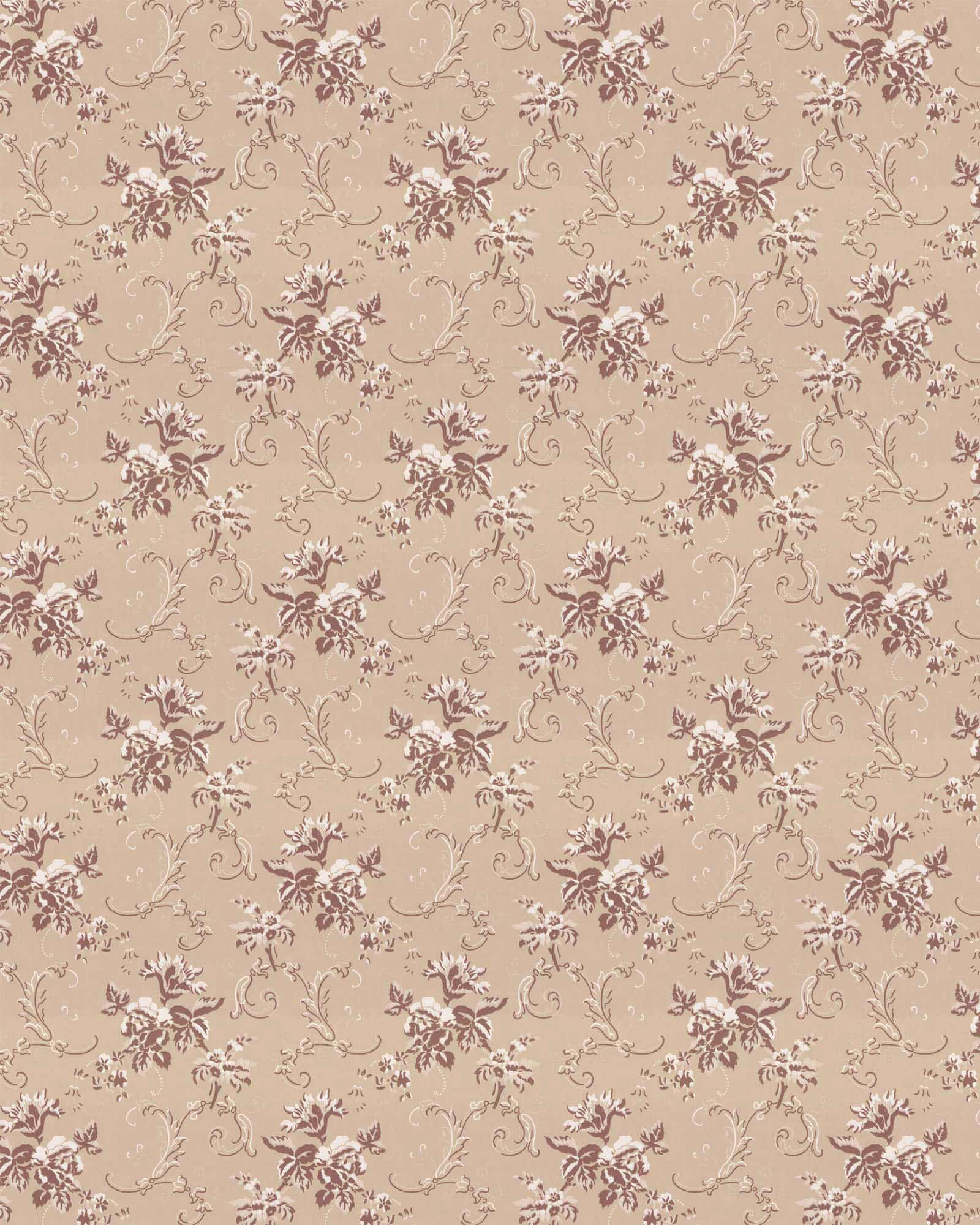 Lim & Handtryck Wallpaper Hovdala Flower Beige/Champagne - Premium Hand-Printed Floral Wallpaper for Living Room & Bedroom Decor