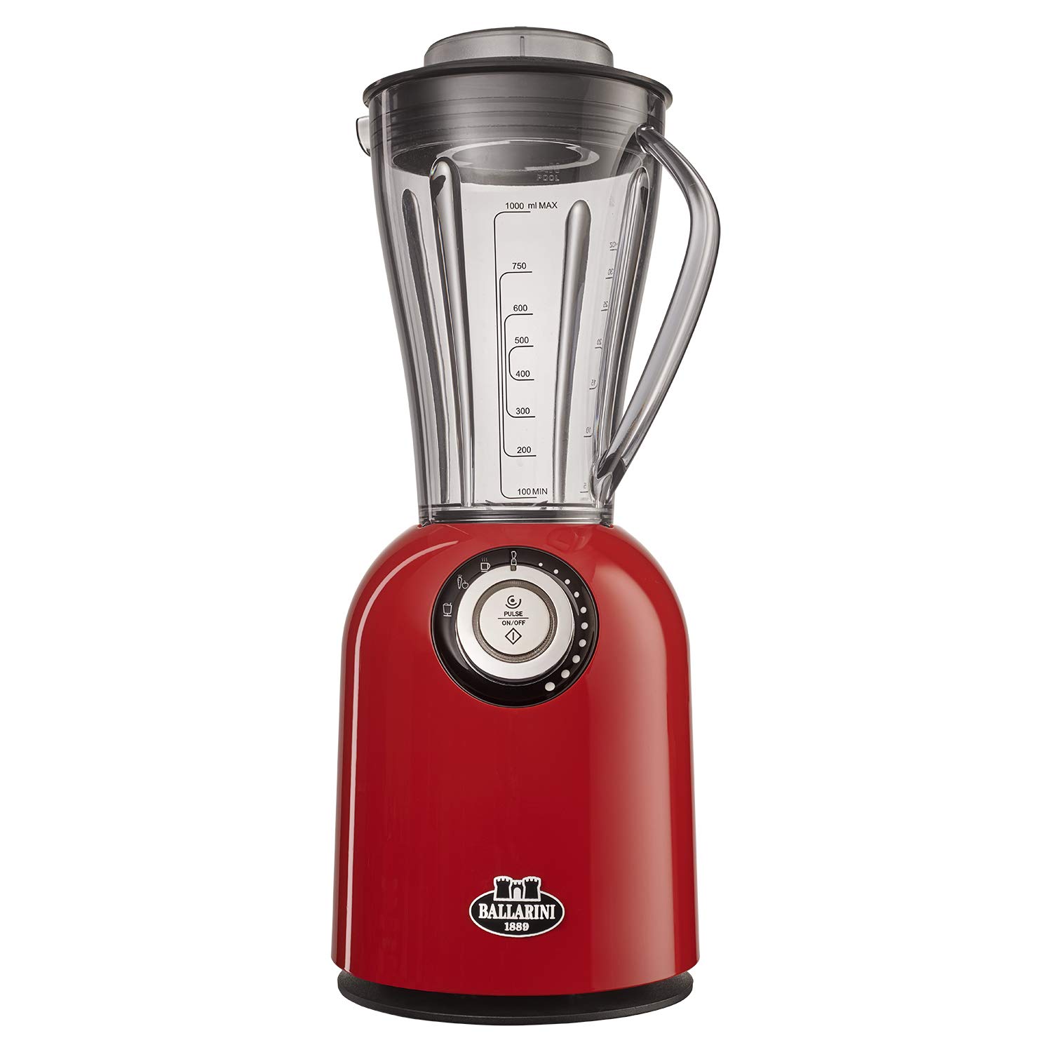 Ballarini Tesoro Premium Countertop Blender - 1000W High-Speed Italian Made Blender with Cherry Red Finish for Smoothies, Soups & Cocktails - Perfect for Home Kitchen & Professional Use