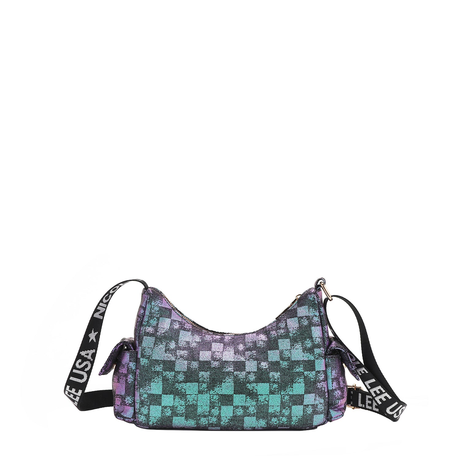 Vintage Checker Denim Shoulder Bag for Women & Men - Stylish Crossbody Purse for Daily Use, Travel & Casual Outfits