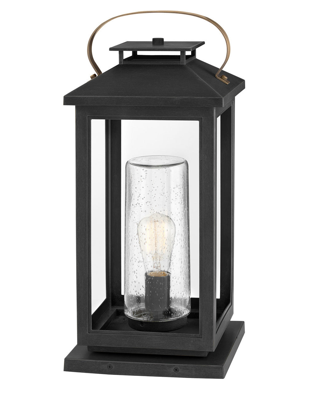 Black Atwater LED Pier Mount Light - Durable Marine Lighting for Docks, Piers & Waterfronts | Perfect for Nighttime Safety & Ambience