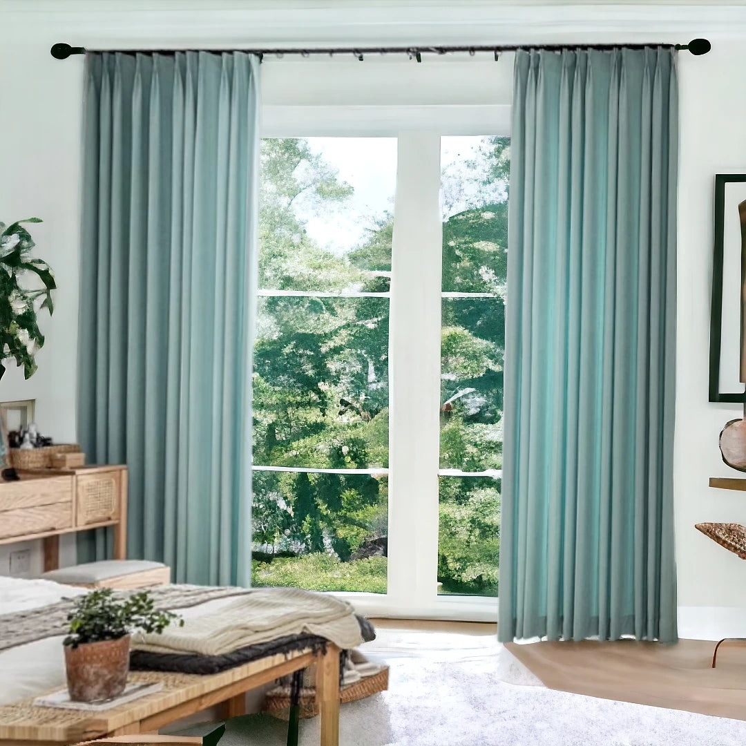 Renee Chenille Striped Blackout Thermal Curtains - Energy Efficient Room Darkening Window Drapes for Bedroom & Living Room