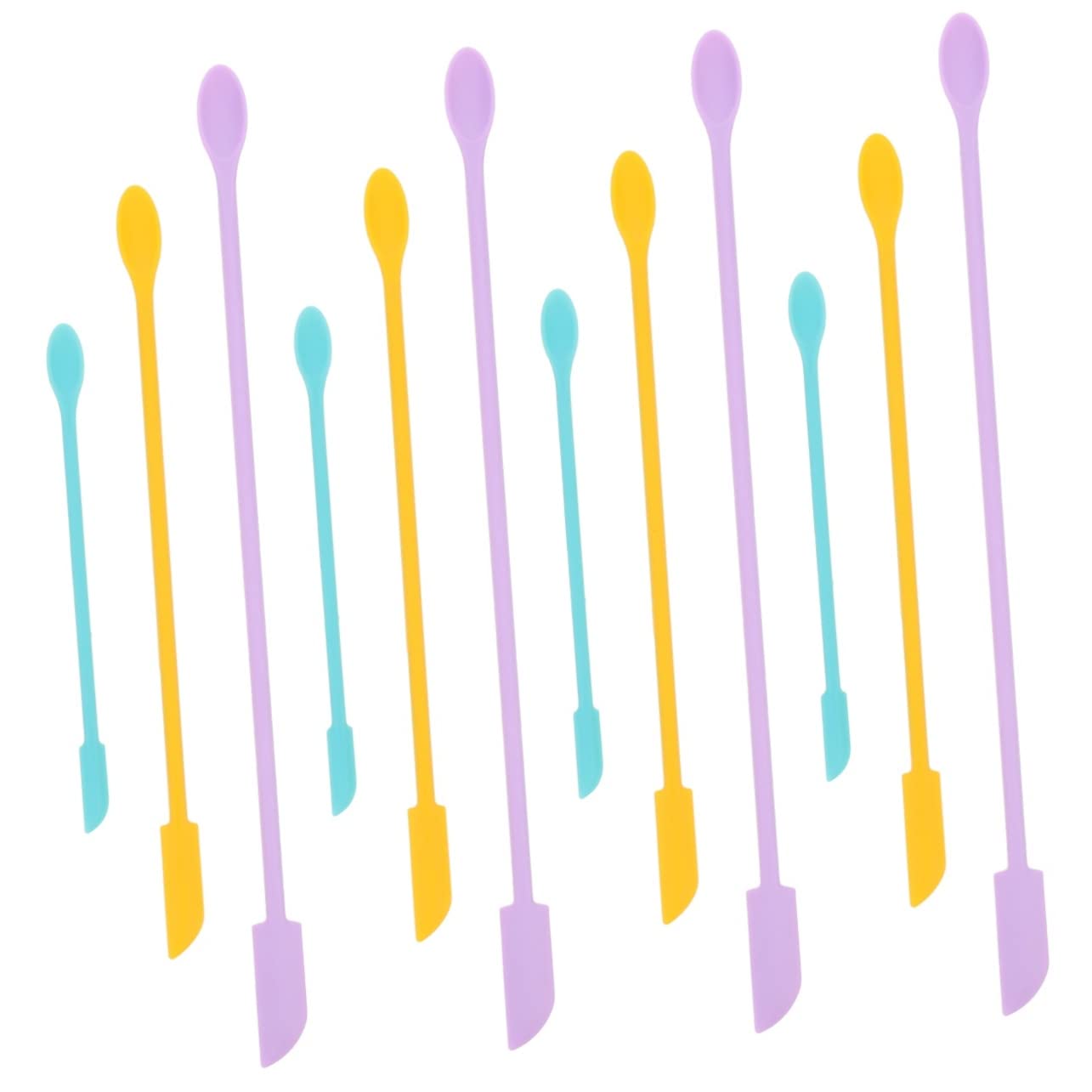 DOITOOL 12-Piece Silicone Spatula Set for Skincare & Makeup - Small Anti-Stick Metal Scraper Tools for Face, Nails, Waxing - Perfect for DIY Beauty, Salon, and Home Use