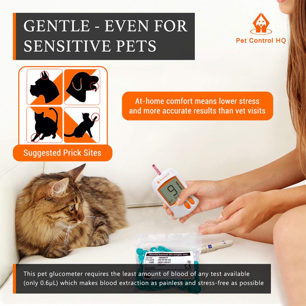 Pet Blood Glucose Monitor Kit for Dogs & Cats - Includes 50 Test Strips | At-Home Diabetes Testing for Pets | Vet-Recommended Glucose Meter for Pet Health Monitoring