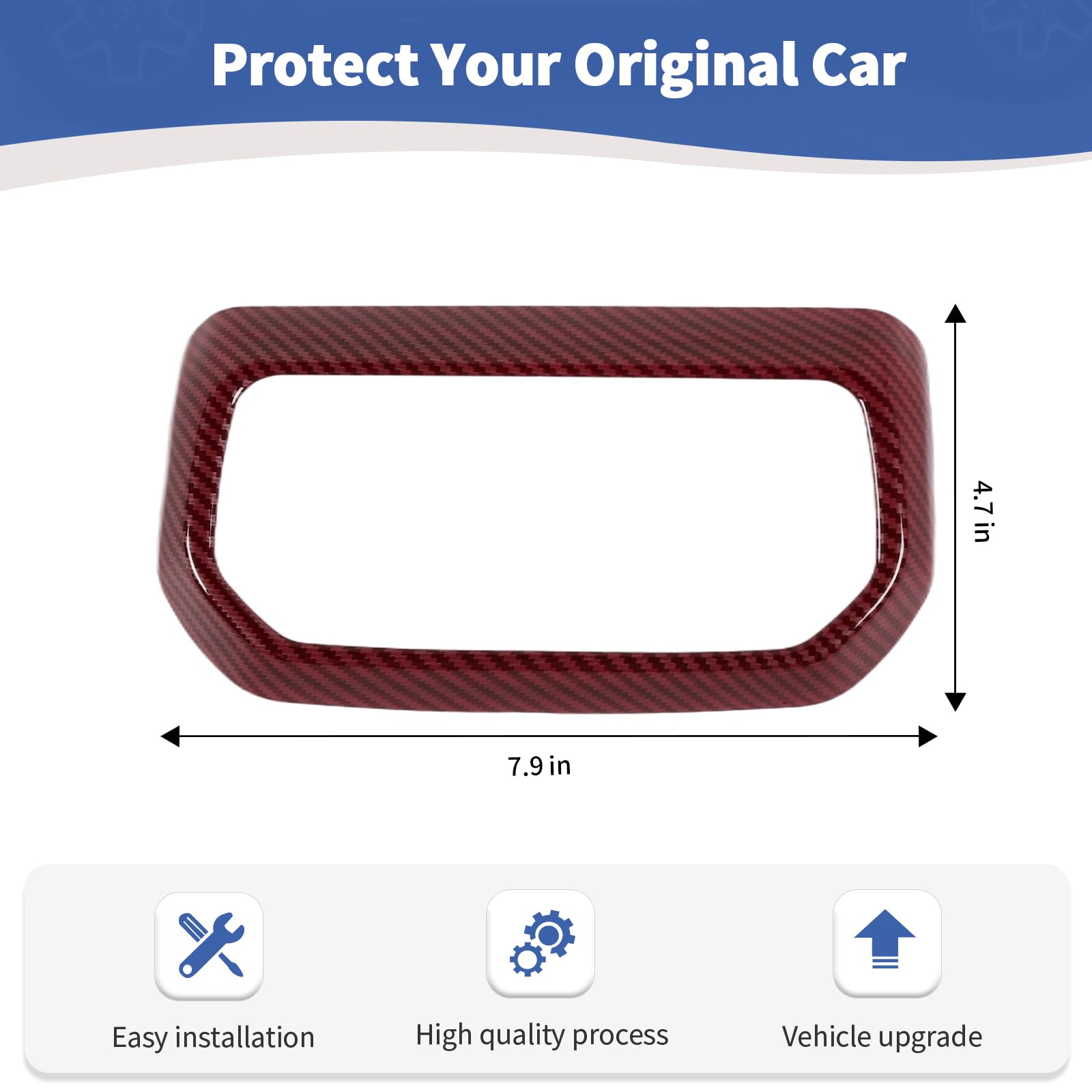 Jeep Wrangler JL JLU & Gladiator JT Rear AC Vent Trim Frame (2018-2024) - RT-TCZ Red Carbon Fiber Interior Upgrade | Perfect for Off-Roading & Custom Jeep Modifications