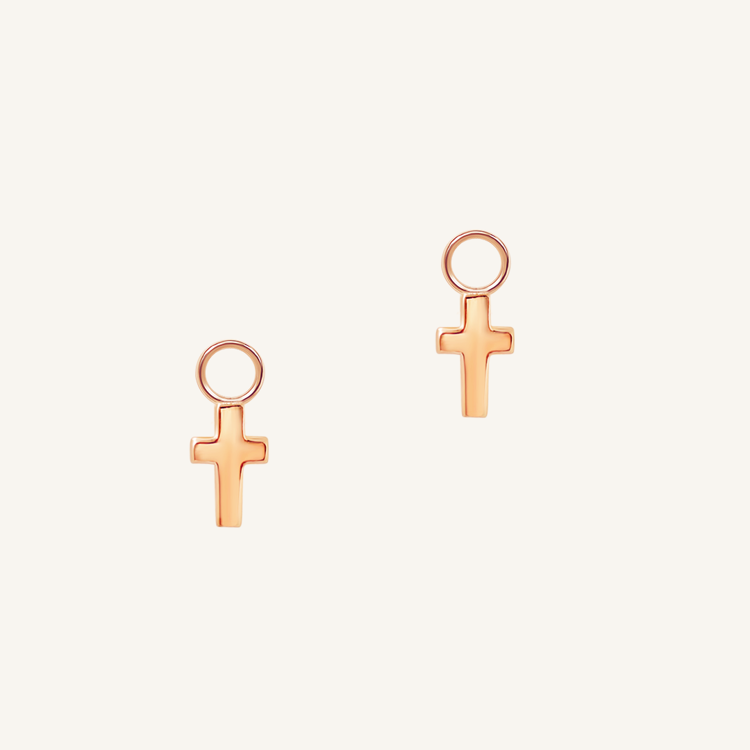 Cross Hoop Charm Earrings (Set of 2) - Sterling Silver Dainty Hoop Earrings for Women - Perfect for Everyday Wear, Date Night & Gifts
