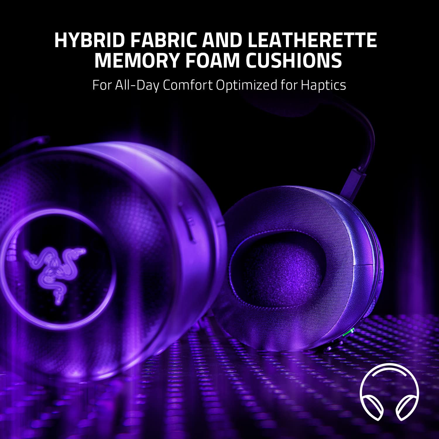 Razer Kraken V3 Pro Wireless Gaming Headset with Haptic Feedback - THX Spatial Audio, 50mm Titanium Drivers & Memory Foam Earcups for PC, PS5, Xbox - Perfect for FPS, Battle Royale & Immersive Gaming Experience