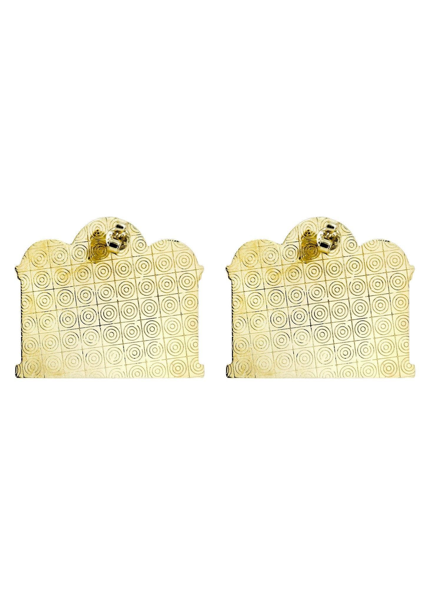 10K Gold Last Supper Earrings for Men - 1 3/8 Inches Wide Religious Jewelry - Perfect for Church, Gifts & Faith-Based Occasions