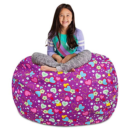 Canvas Multi-colored Hearts on Purple
