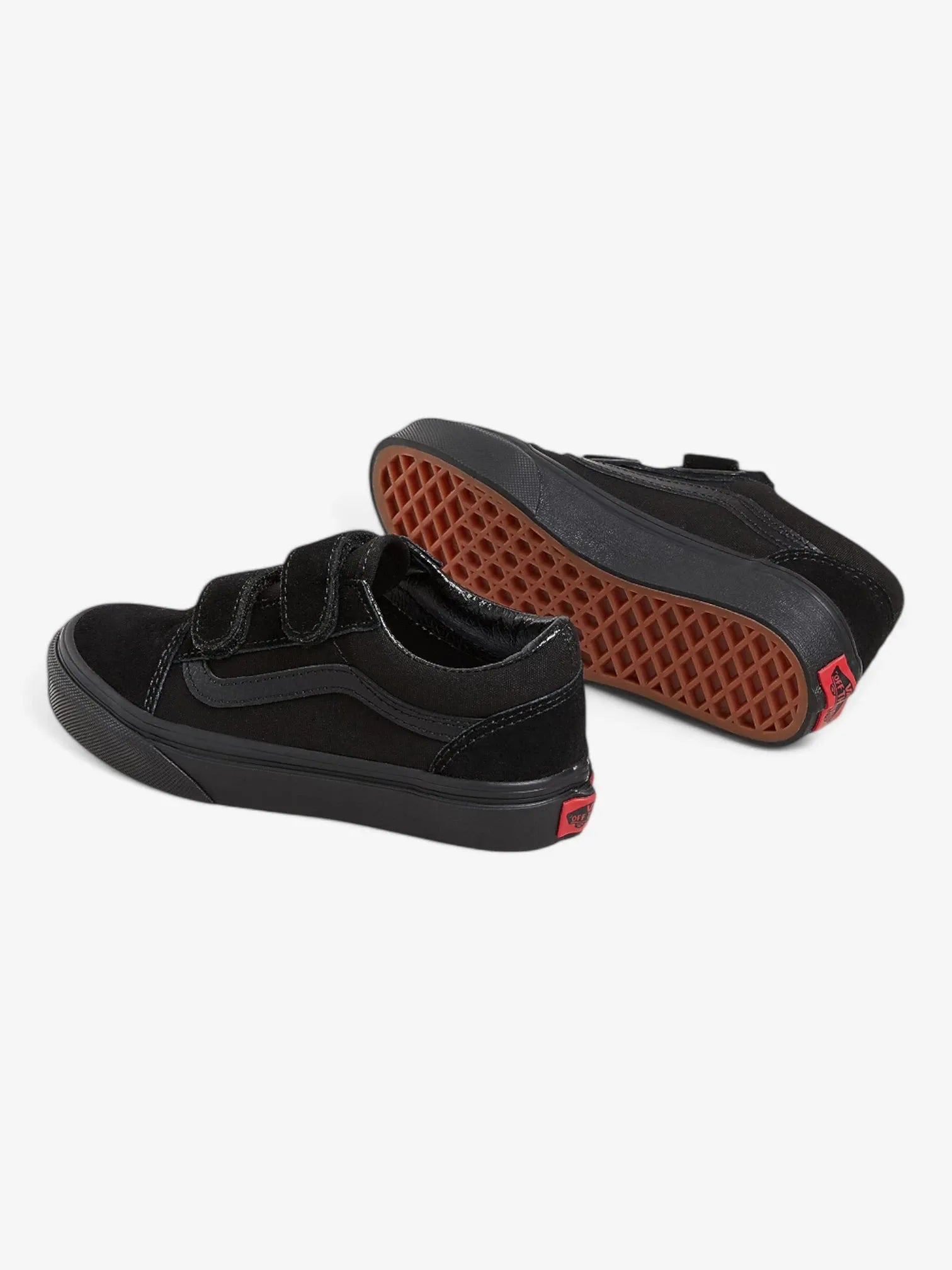 Vans Old Skool Kids' Sneakers - Black Canvas Skate Shoes for Boys & Girls | Comfortable Casual & Skateboarding Footwear for School, Play & Everyday Wear
