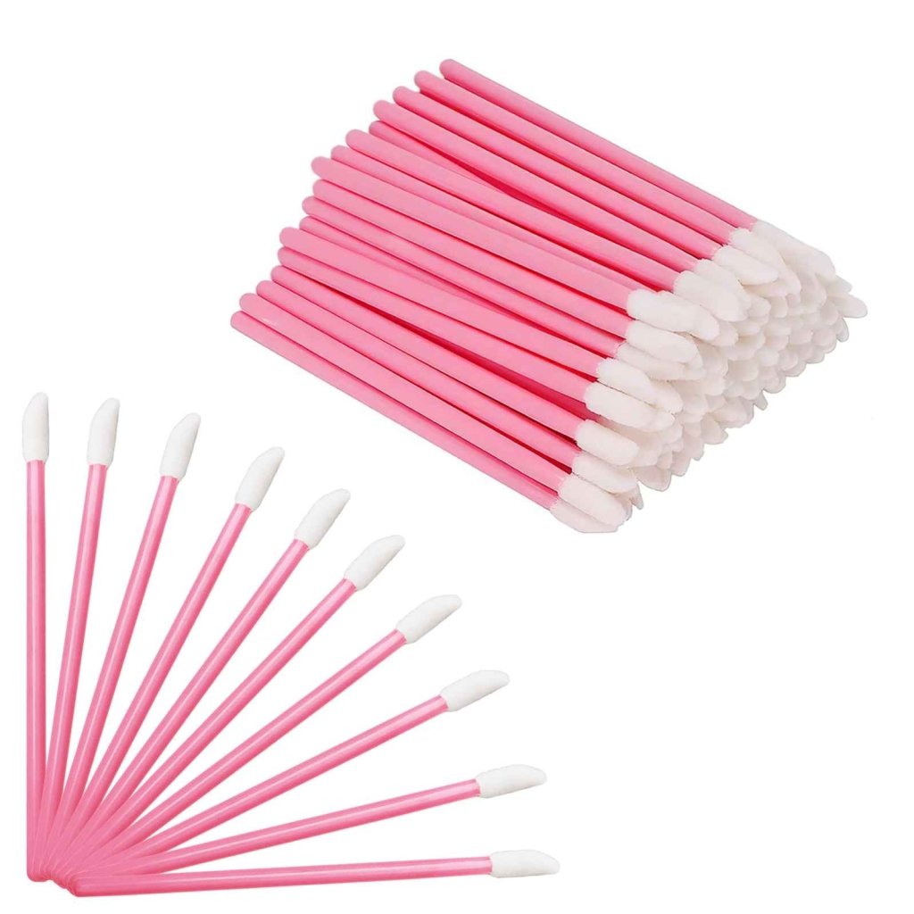 100 Pcs Disposable Lip Gloss Brushes in Bottle - Perfect for Makeup Artists, Salons & DIY Lip Gloss Application