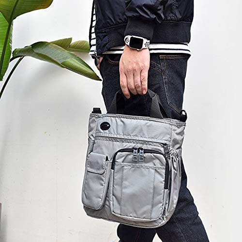 AMJ Business Crossbody Sling Bag for Men & Women - Lightweight Messenger Purse & Casual Daypack Shoulder Backpack - Perfect for Hiking, Travel & Everyday Use (Small, Grey)
