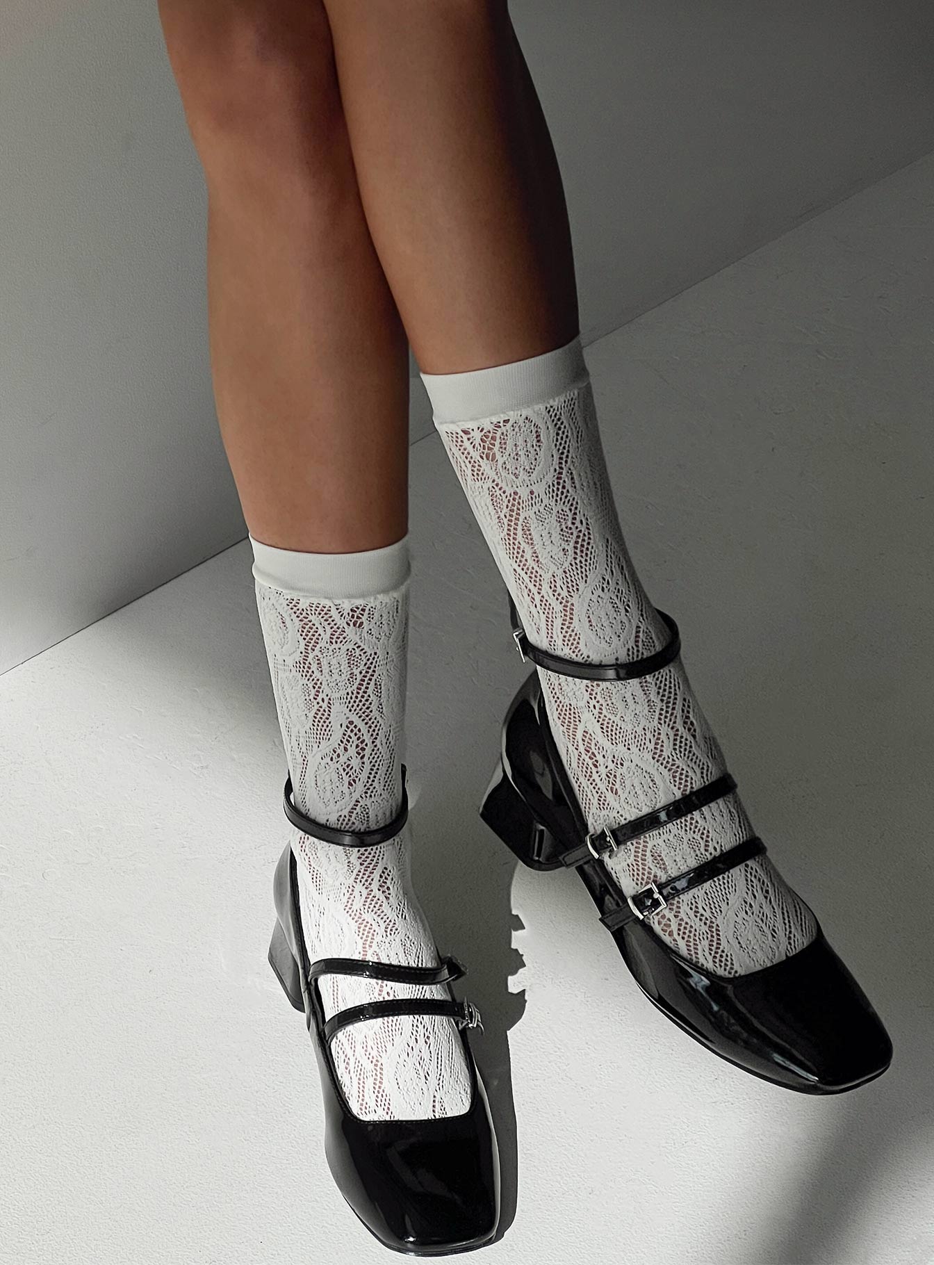 Affogato Lace Socks for Women - Elegant White Knee High Socks - Perfect for Valentine's Day, Weddings & Romantic Outfits