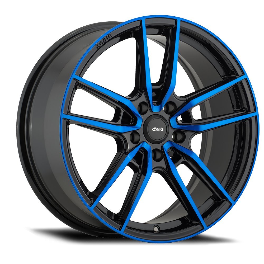 **Konig Myth Gloss Black Aluminum Wheels - 18x8 Inches, 5x114.3 Bolt Pattern, +35 Offset - Lightweight Alloy Rims for Cars & SUVs - Perfect for Street Performance & Custom Builds**