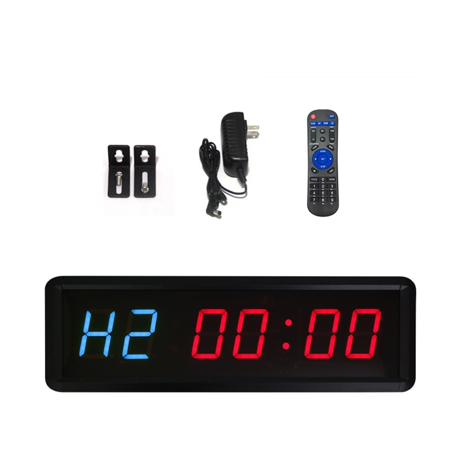 GeRRit 3 Inch Wall Mounted Programmable Countdown Timer - LED Gym Stopwatch Clock with Interval Function (Blue, 2.3 Inch) - Perfect for Workouts, Boxing, HIIT & Home Fitness Training