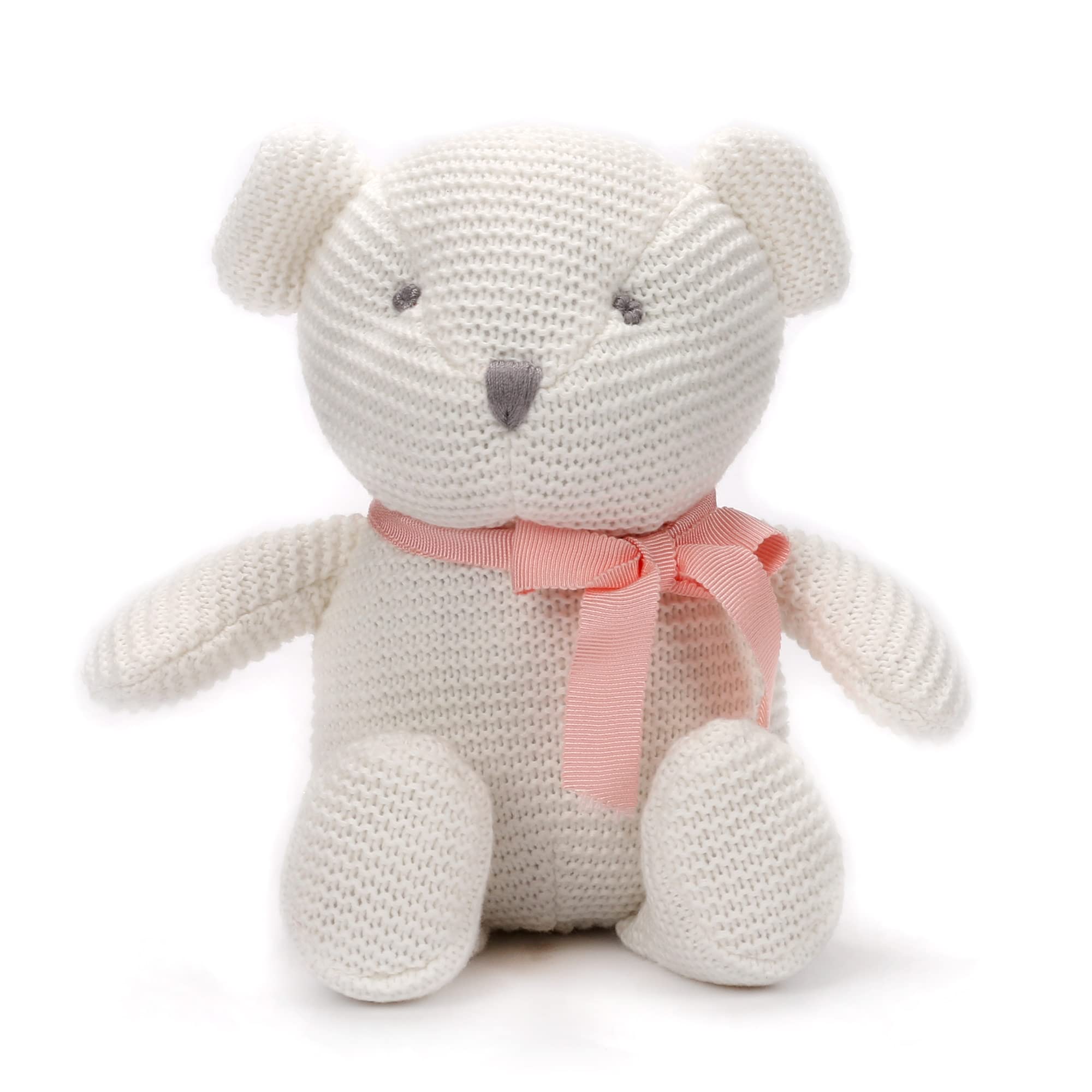 Organic White Teddy Bear Stuffed Animal - 6.5