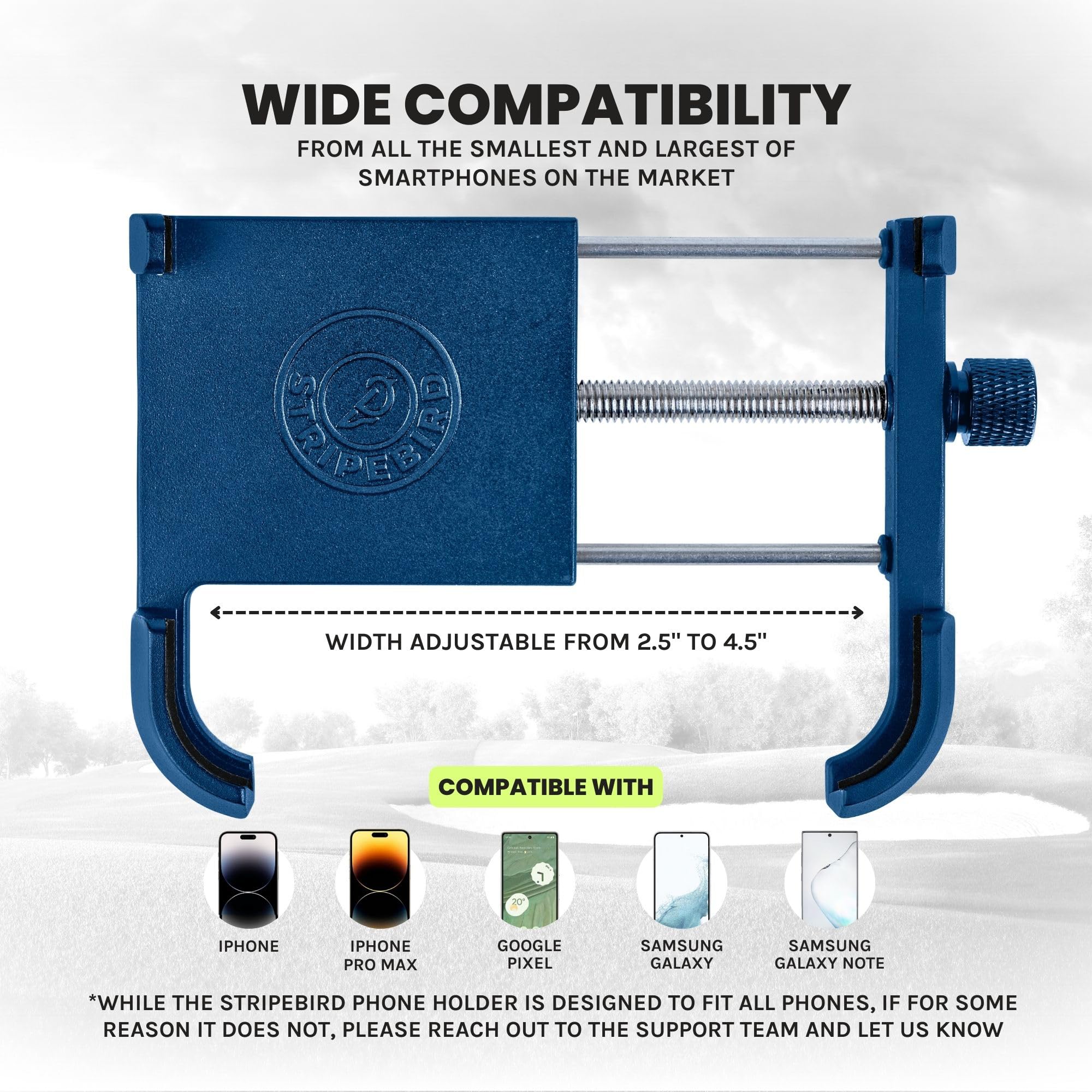 Stripebird Original Magnetic Golf Cart Phone Holder (Blue) - Universal Smartphone Mount for iPhone, Samsung & More - Perfect for Golfing, Driving & Outdoor Activities