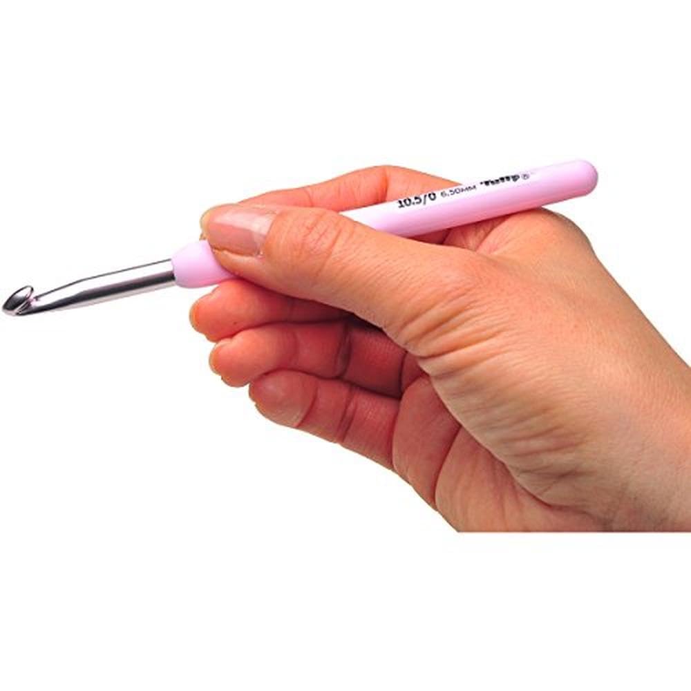 Tulip Etimo Rose Crochet Hook - Size 10.5/6.5mm - Ergonomic Crochet Needle for Yarn Crafts - Perfect for Amigurumi, Scarves, and Blankets