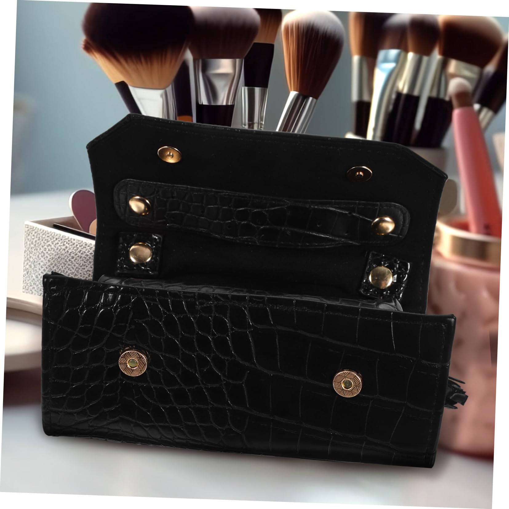 Large Transparent Roll Jewelry Box Organizer - Hanging Toiletry Bag & Travel Tote for Women | Perfect for Travel, Home Storage & Gift Packing | Black Flannel Travel Accessories Pouch with Vacuum Sealer Bags