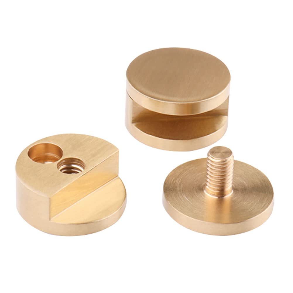 Jinyatu Mirror Clips - 4 Pack Gold Wall Mounted Mirror Brackets for Bathroom & Vanity - Heavy Duty Glass Mirror Holder Clips for Secure Mounting - Perfect for Home, Salon, and Gym Mirrors