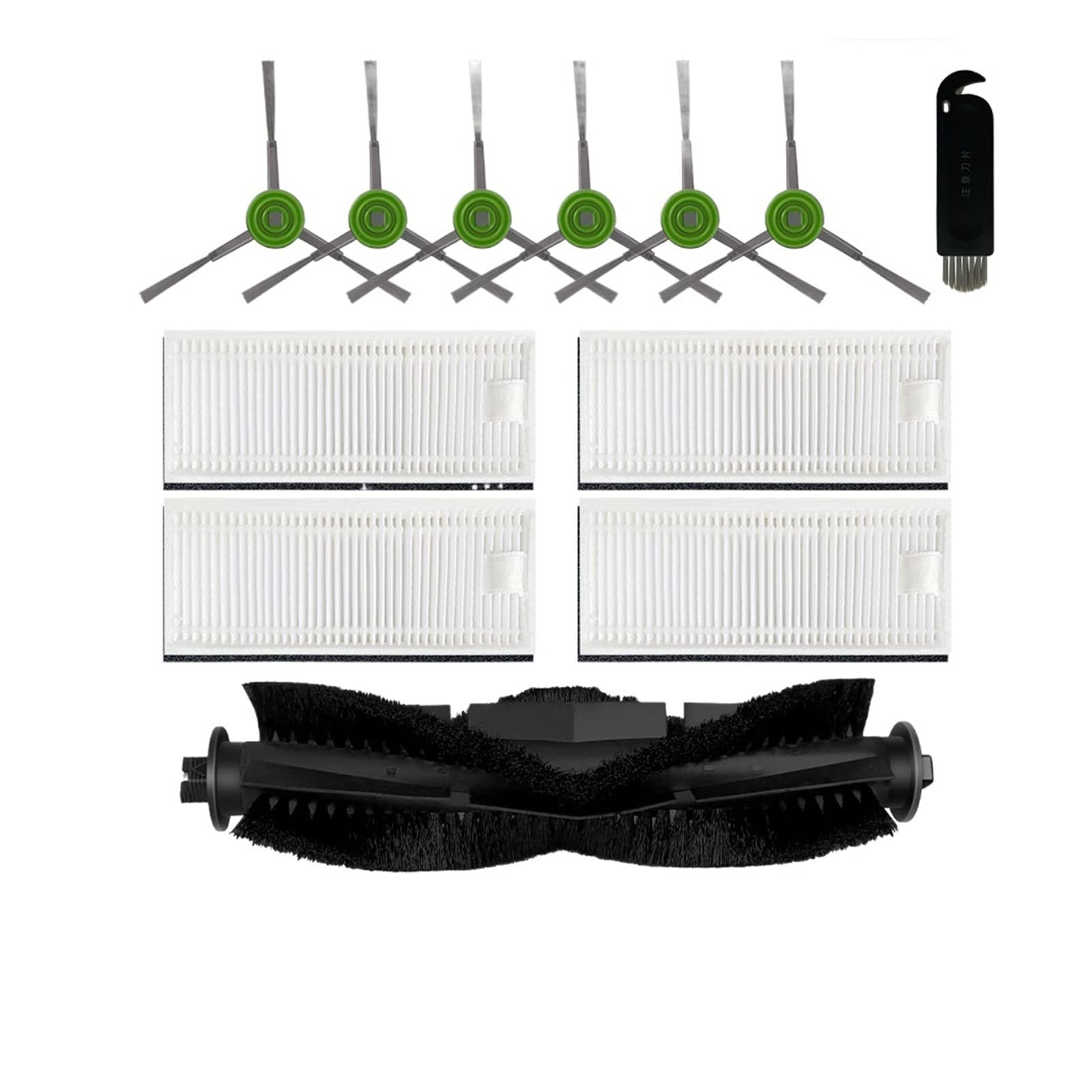 Thamtu G11 Robot Vacuum Cleaner Replacement Parts - Main Roller, Side Brush, HEPA Filter Accessories Set A for Hardwood & Carpet Floor Cleaning