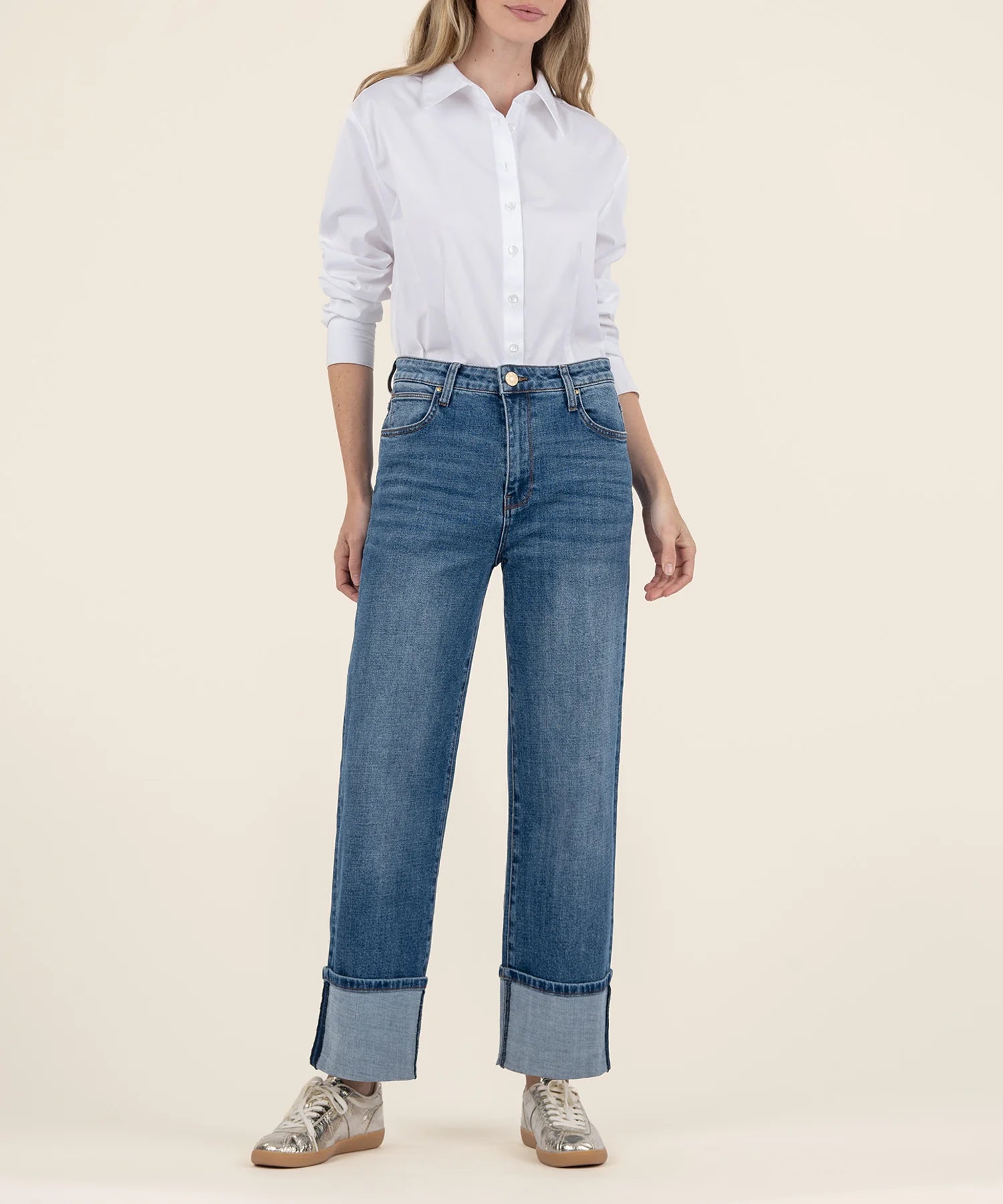 Kut Sienna High Rise Wide Leg Jeans for Women - Trendy Vintage Denim Pants with Stretch Comfort | Perfect for Casual Outfits, Date Nights & Office Wear