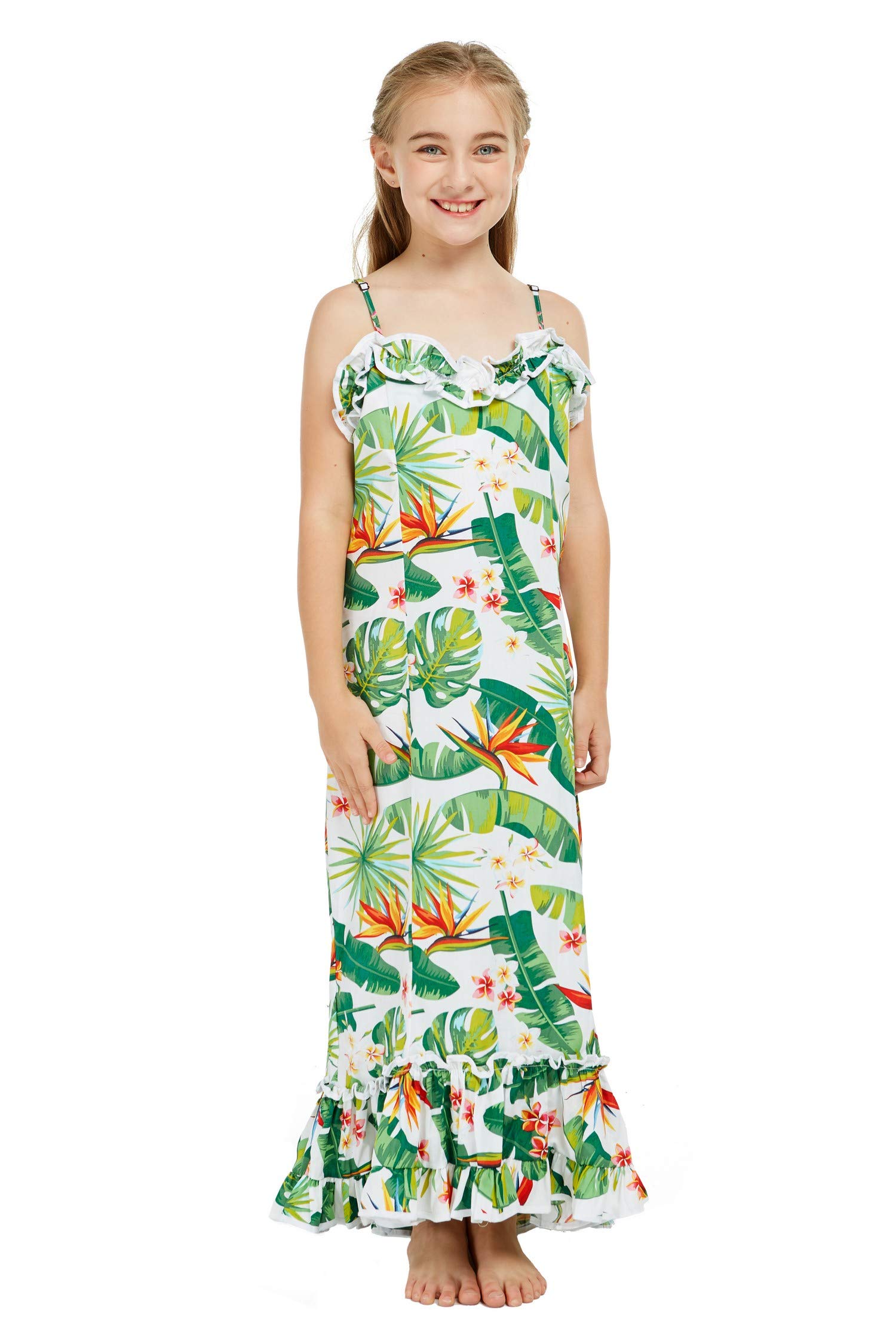Hawaiian Luau Matching Father Daughter Shirt & Muumuu Dress - Tropical Bird of Paradise Print for Family Beach Party, Vacation & Dance Events