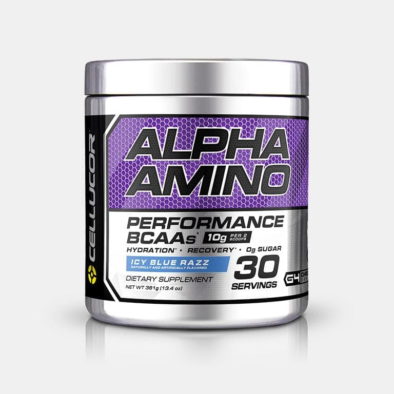 Cellucor Alpha Amino EAA & BCAA Powder - Branched Chain Essential Amino Acids with Electrolytes for Muscle Recovery | Icy Blue Razz Flavor | 30 Servings - Perfect for Post-Workout Recovery & Hydration Support
