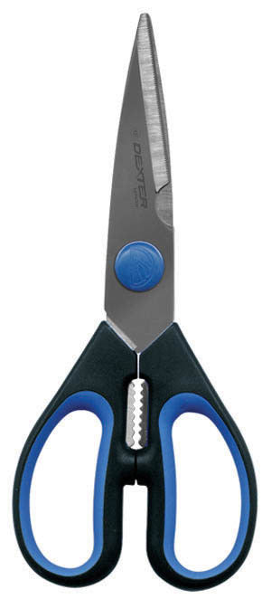 Dexter SGS01B CP (25353) SoftGrip Kitchen Scissors - Blue - Heavy Duty Multi-Purpose Shears for Cooking, Cutting Herbs, Poultry, and Food Prep