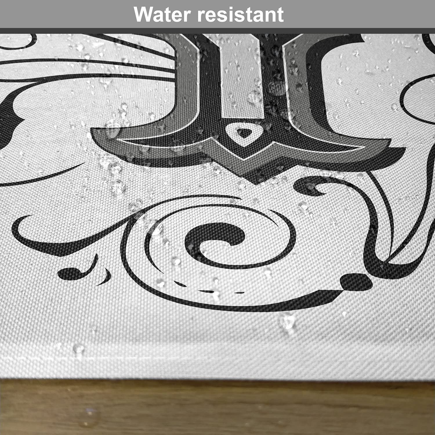 Ambesonne Medieval Calligraphy Letter Y Place Mats Set of 4 - European Alphabet Design Washable Fabric Placemats for Dining Table, Kitchen Decor in Black Grey White - Perfect for Dinner Parties, Holiday Gatherings & Home Decor