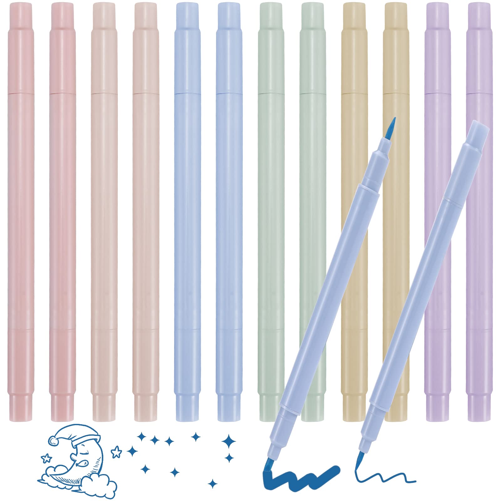 12-Piece Pastel Bible Highlighters Set for Teen Girls - No Bleed Chisel Tip Double-Sided Markers, Assorted Colors for Journaling, Bible Study, School & Office Supplies - Perfect for Note Taking, Art Drawing & Planner Organization