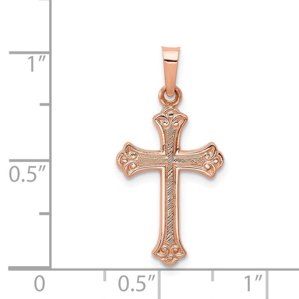 14K Rose Gold Cross Pendant for Women - Elegant Religious Necklace Jewelry Gift for Baptism, Confirmation & Everyday Wear | Roy Rose Jewelry