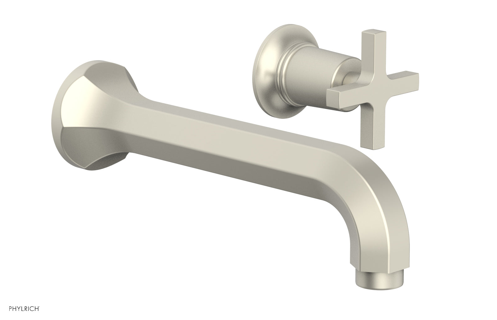 HEX MODERN Single Handle Wall Mounted Lavatory Faucet Set with Cross Handle 501 15 - Perfect for Bathroom Sink, Powder Room, and Guest Bath Installation