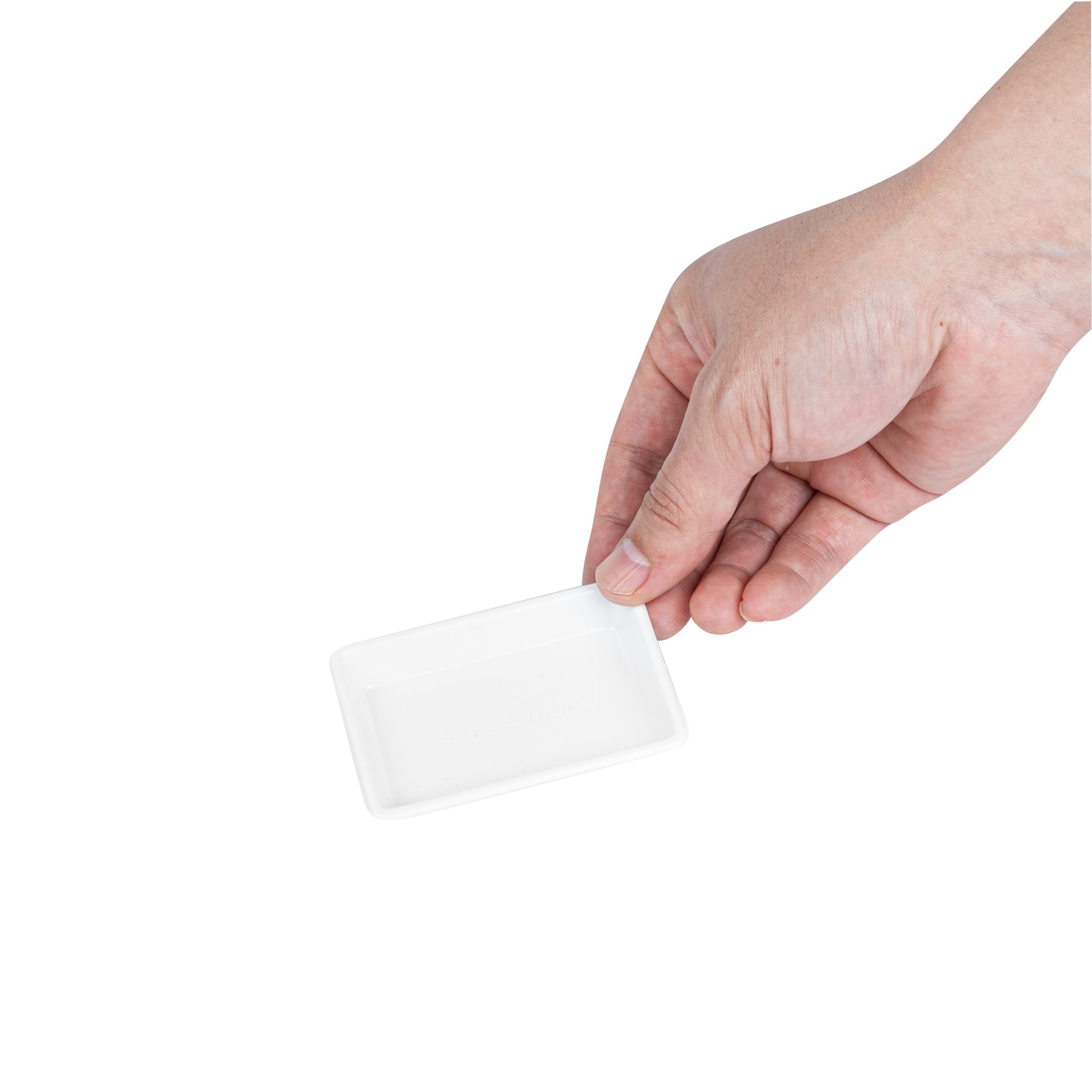 Bento Tek 1 oz Rectangle White Plastic Sauce Containers - 3 x 2.25 Inches - Pack of 1000 | Perfect for Restaurants, Catering & Meal Prep