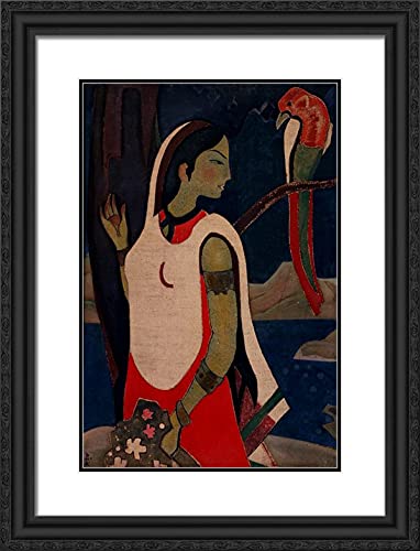 Black Ornate Wood Frame with Double Matting