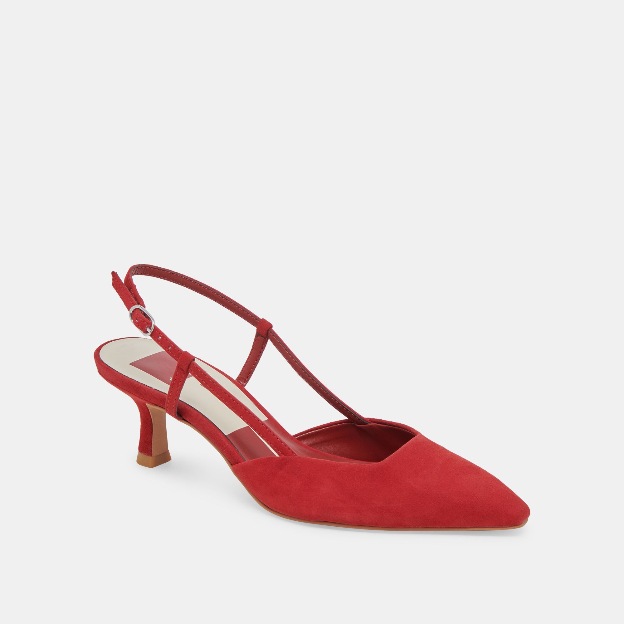 ODELA Women's Wide Heels - Crimson Suede Chunky Block Heels for Comfort & Style | Perfect for Office, Parties & Evening Events
