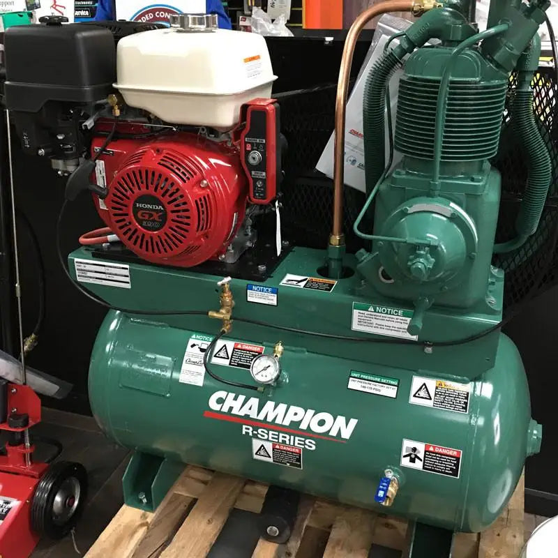 Champion 80 Gallon R Series Air Compressor with Honda 13 HP Horizontal Engine - Ideal for Construction, Auto Repair & Industrial Applications