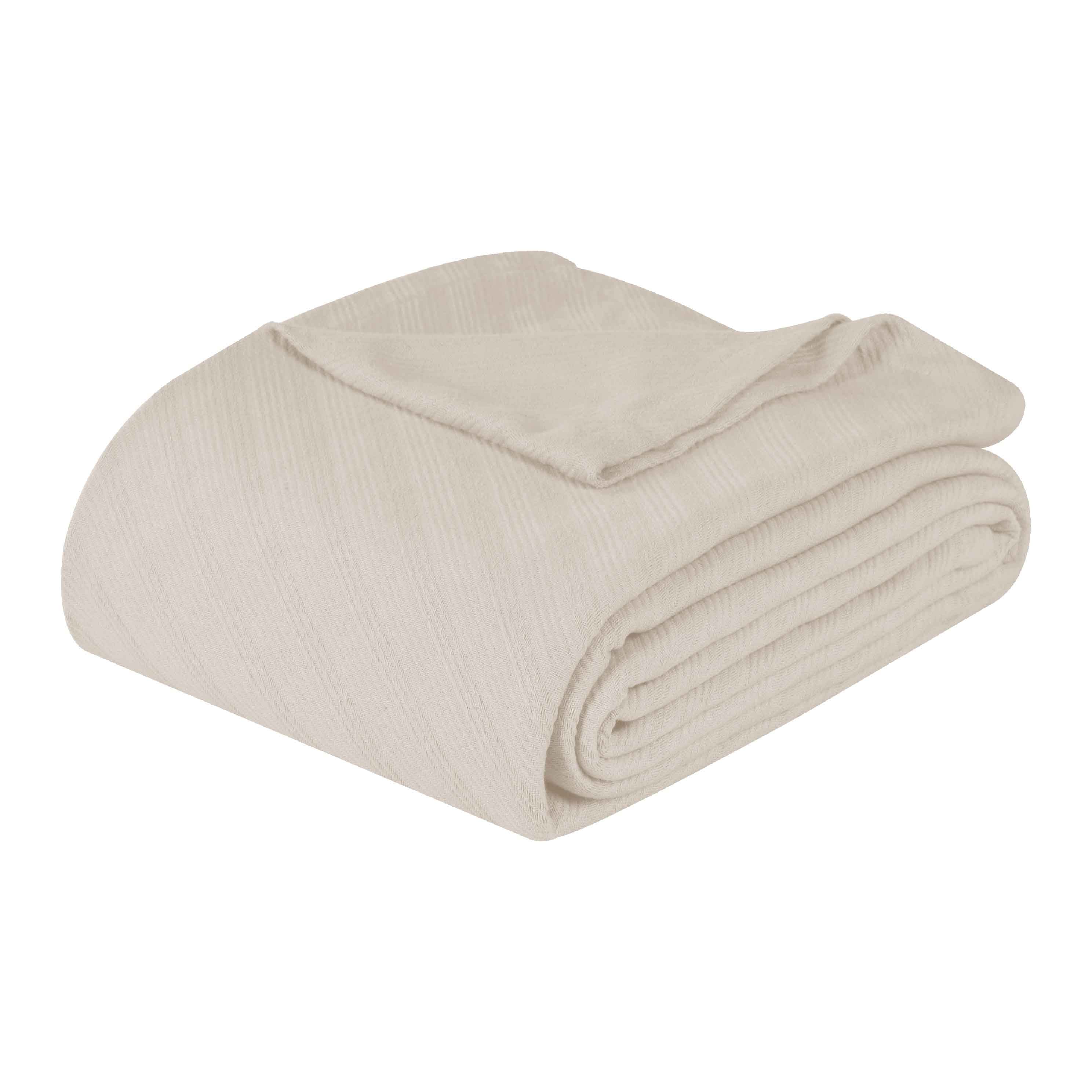 Soft Milan Cotton Textured Striped Lightweight Woven Blanket - Perfect for Sofa, Bed & Outdoor Picnics - Breathable & Cozy Throw