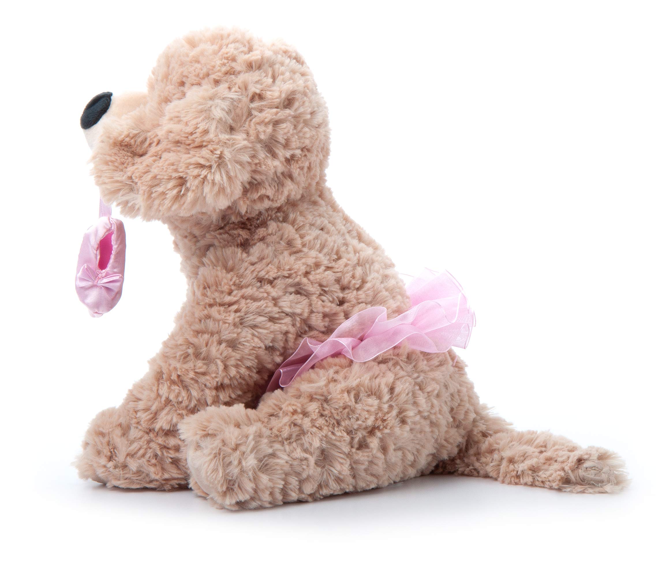 Cute Caramel Brown Scruffy Dog Plush Toy - 10 Inch Stuffed Animal for Kids, Perfect Gift for Pet Lovers & Themed Parties (Petting Zoo, Ballerina Theme, Nursery Decor)