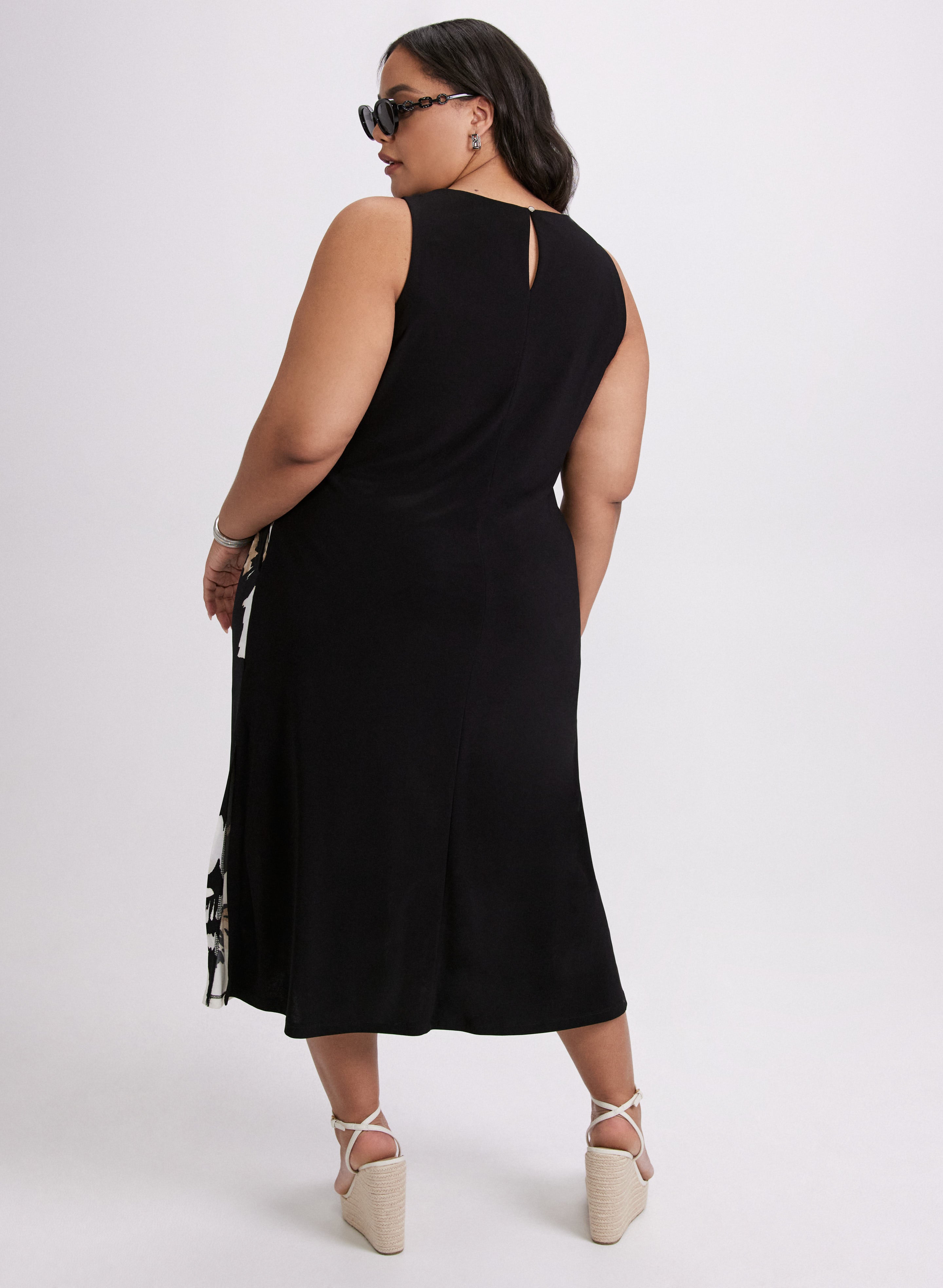 Floral Midi Dress for Women - Summer Boho Flowy Dress with Pockets - Perfect for Beach Vacation, Date Night & Outdoor Parties